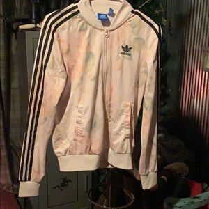 Adidas pink floral jacket